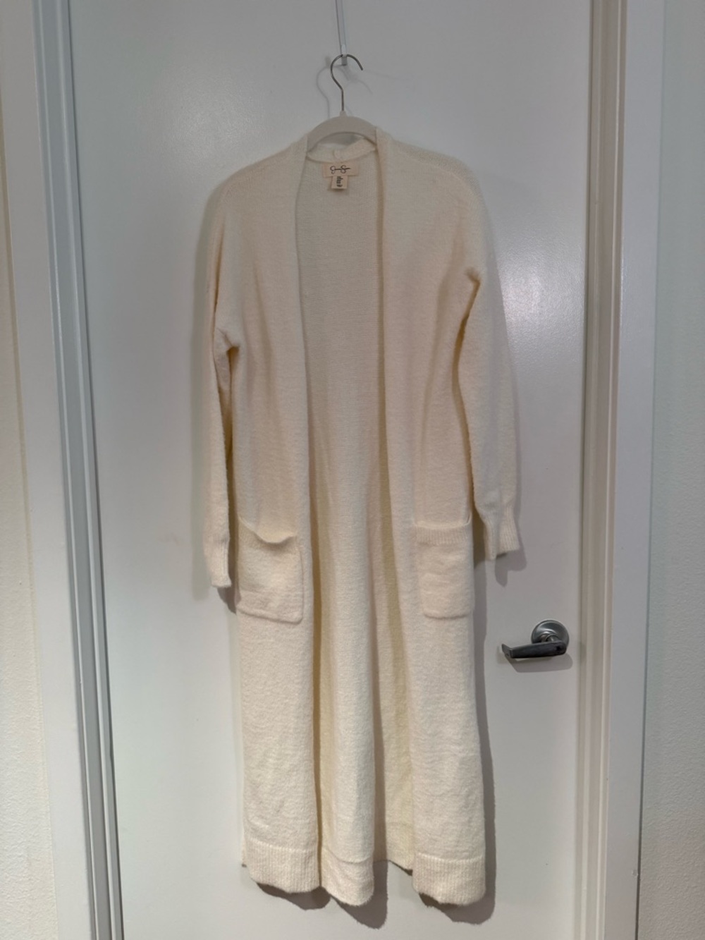 Jessica Simpson Ivory Open-Front Knit Cardigan